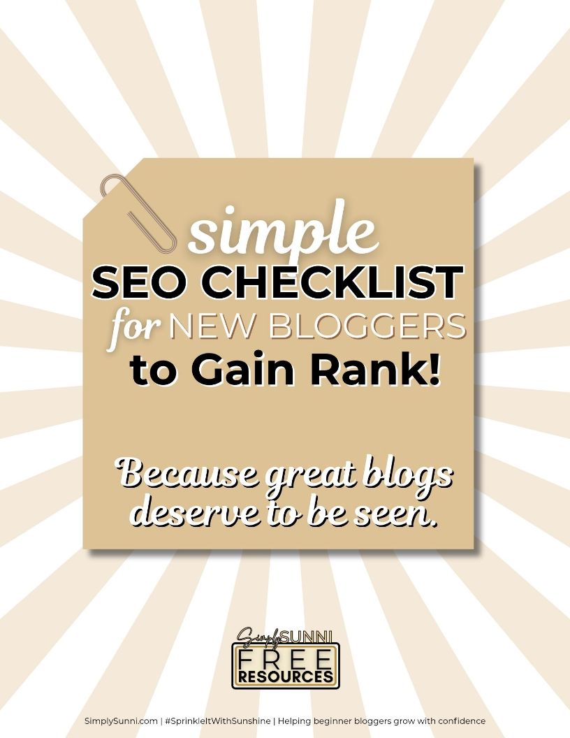 Simple SEO CHECKLIST for New Bloggers