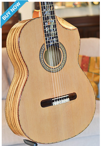 Bellucci Guitars - Zebrawood back and sides, Cedar top Concert Classical Guitar