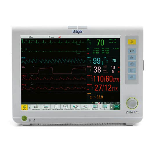 Monitor para paciente de signos vitales Mod. Vista 120 A Cat. DAG-V120A  Marca Drager