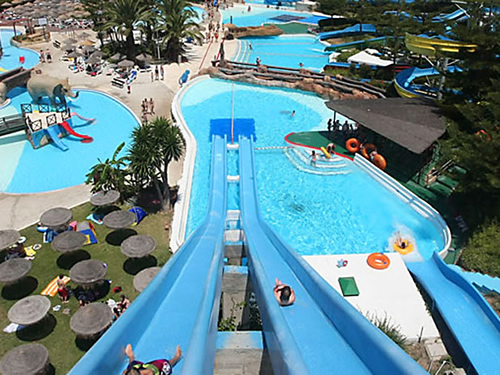 looking down a water slide