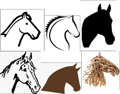 various themes of horses heads