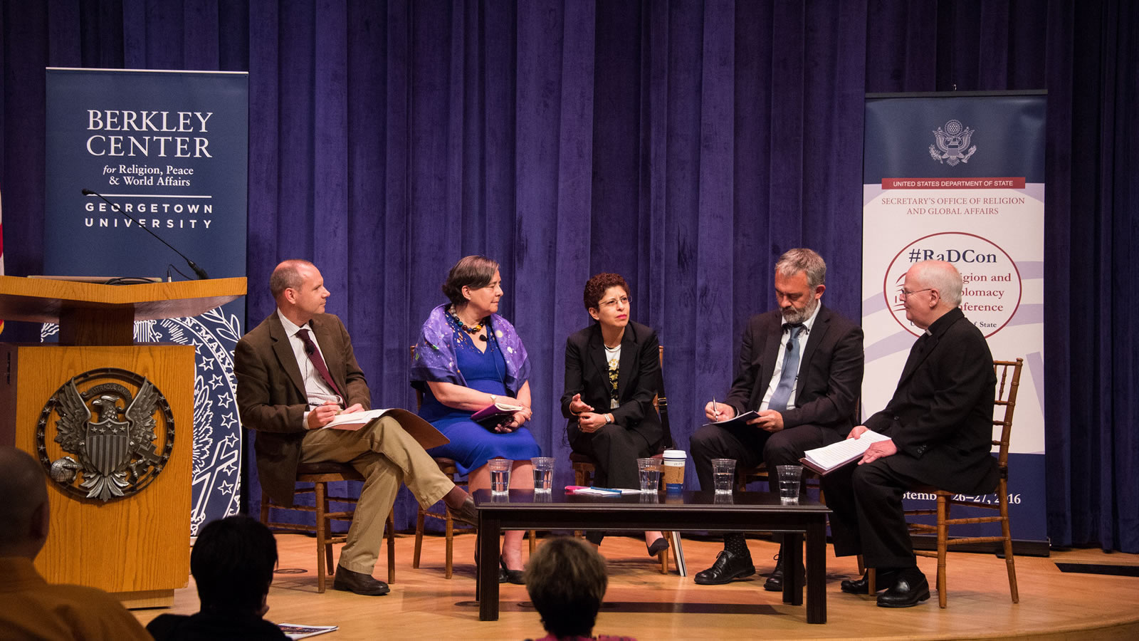 Panelists discuss the role of religious actors in achieving the UN’s Sustainable Development Goals.