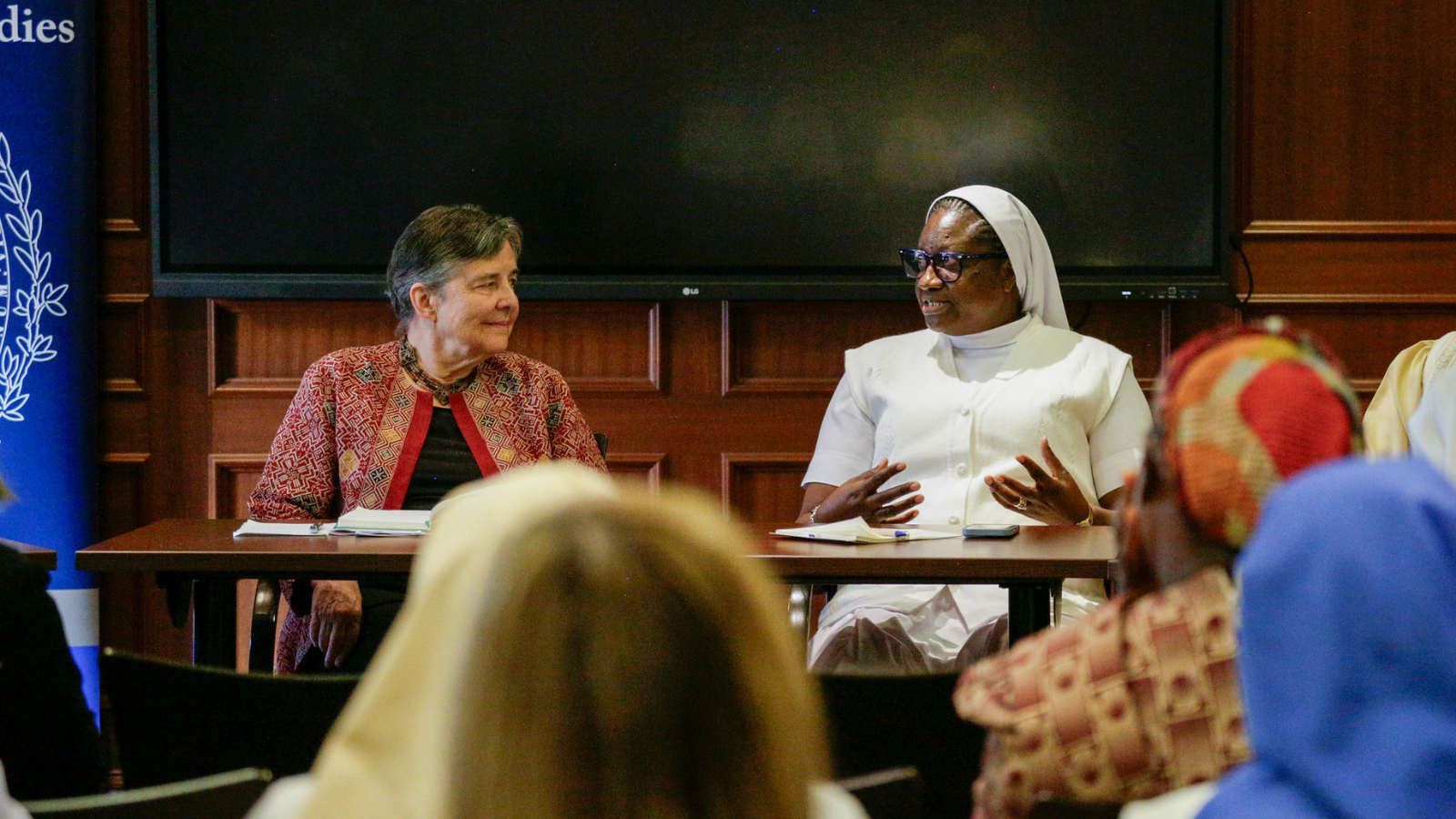 Sister Regina Ignatia Aflah, HDR (right), Vice Superior General of the Handmaids of the Divine Redeemer of Accra.