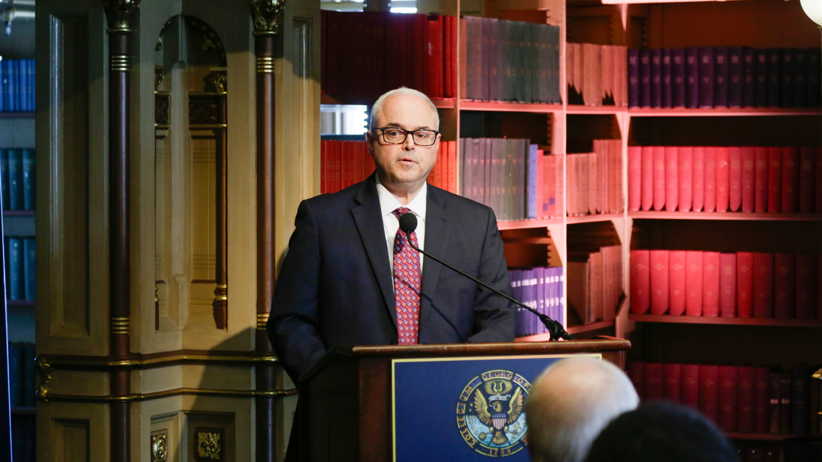Joseph Ferrara, Senior Vice President and Chief of Staff of Georgetown University, introduces the Faith & Culture event.