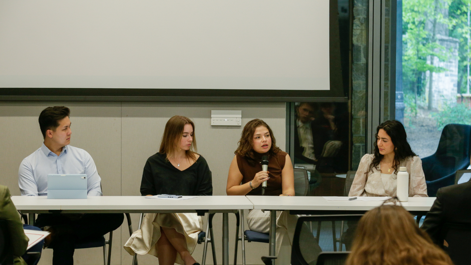 Francesca Scovino (C'27) discusses her presentation within the "Religion and Legitimacy" panel