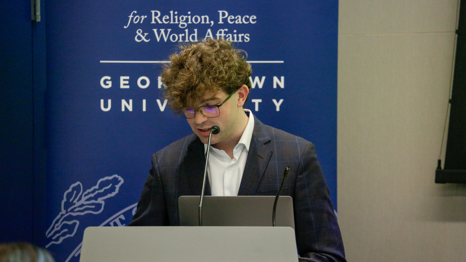 Crede Janson (C'27) presents his research within the “Institutions, Resistance, and Morality” panel