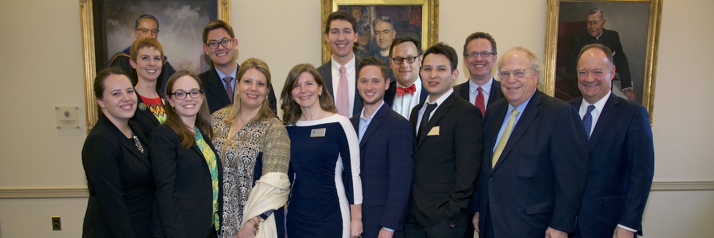 Bill Berkley (second from right) at the tenth anniversary celebration of the Berkley Center in 2016.