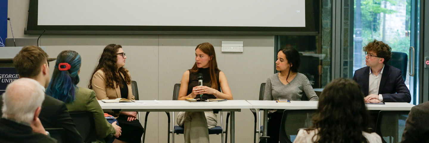 Stella Vance answering questions for the "Institutions, Resistance, and Morality" panel