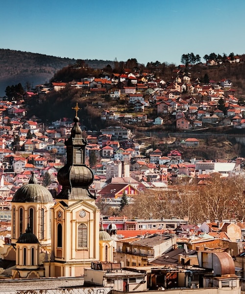 Church in Sarajevo near a hillside