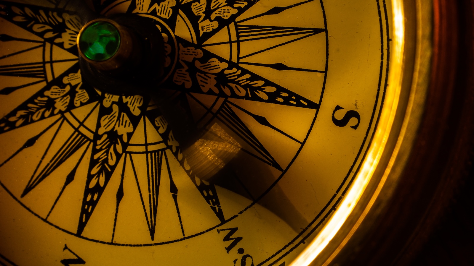 Close-up of a compass