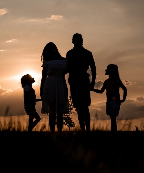 Silhouette of a family
