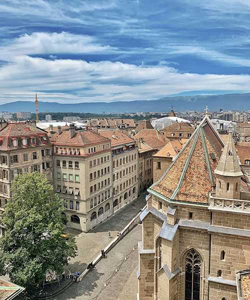 Aerial view of Geneva, Switzerland