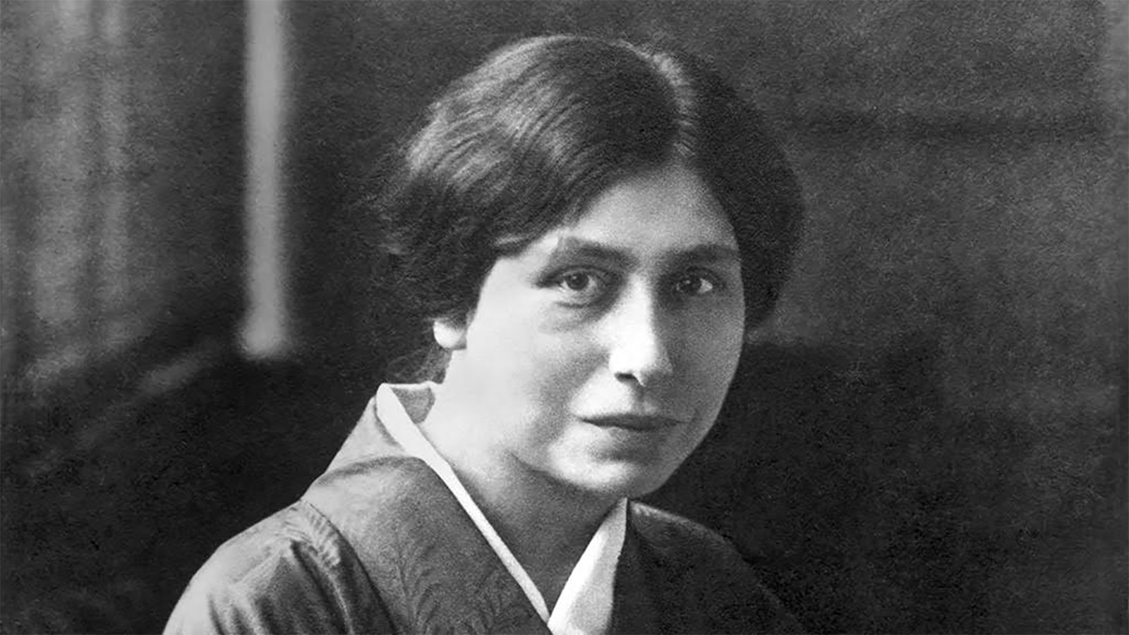 black and white photo of Mirra Alfassa, known as the Mother Sri Aurobindo Ashram