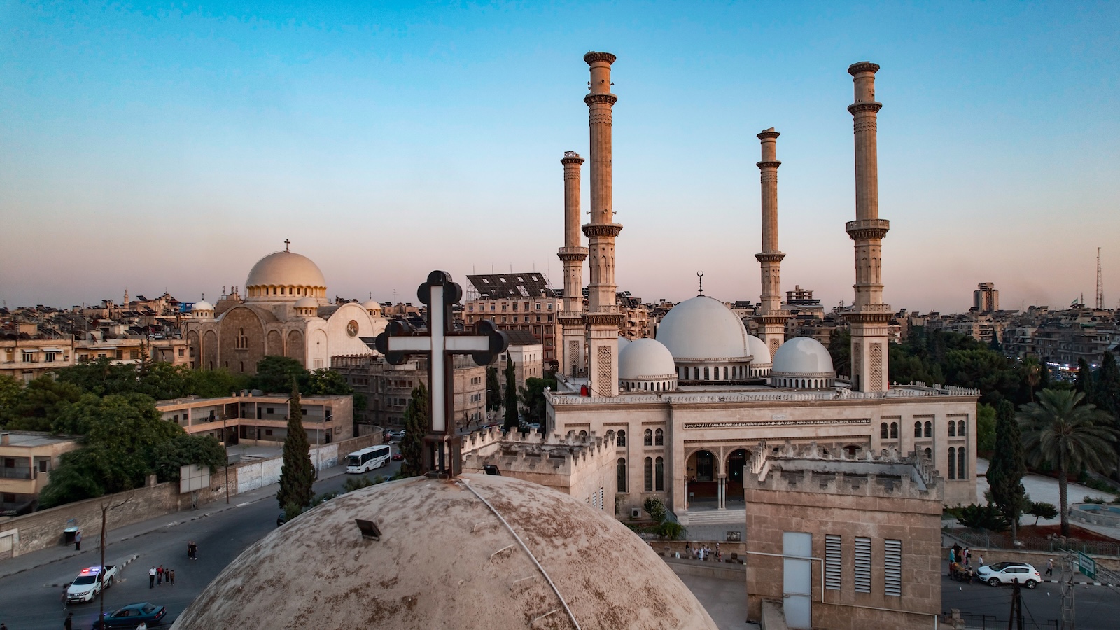 A mosque and a church in Syria