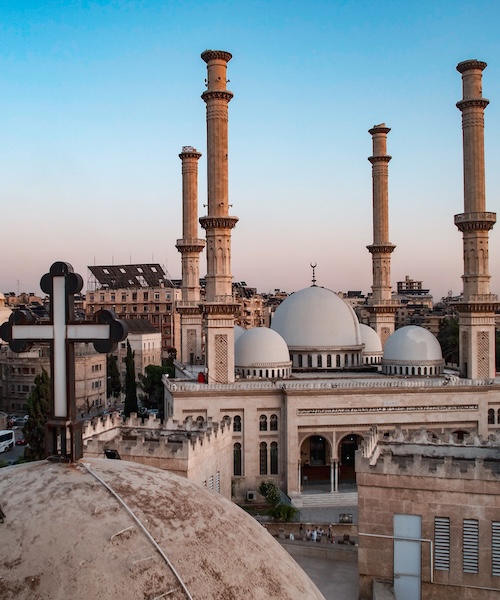 A mosque and a church in Syria
