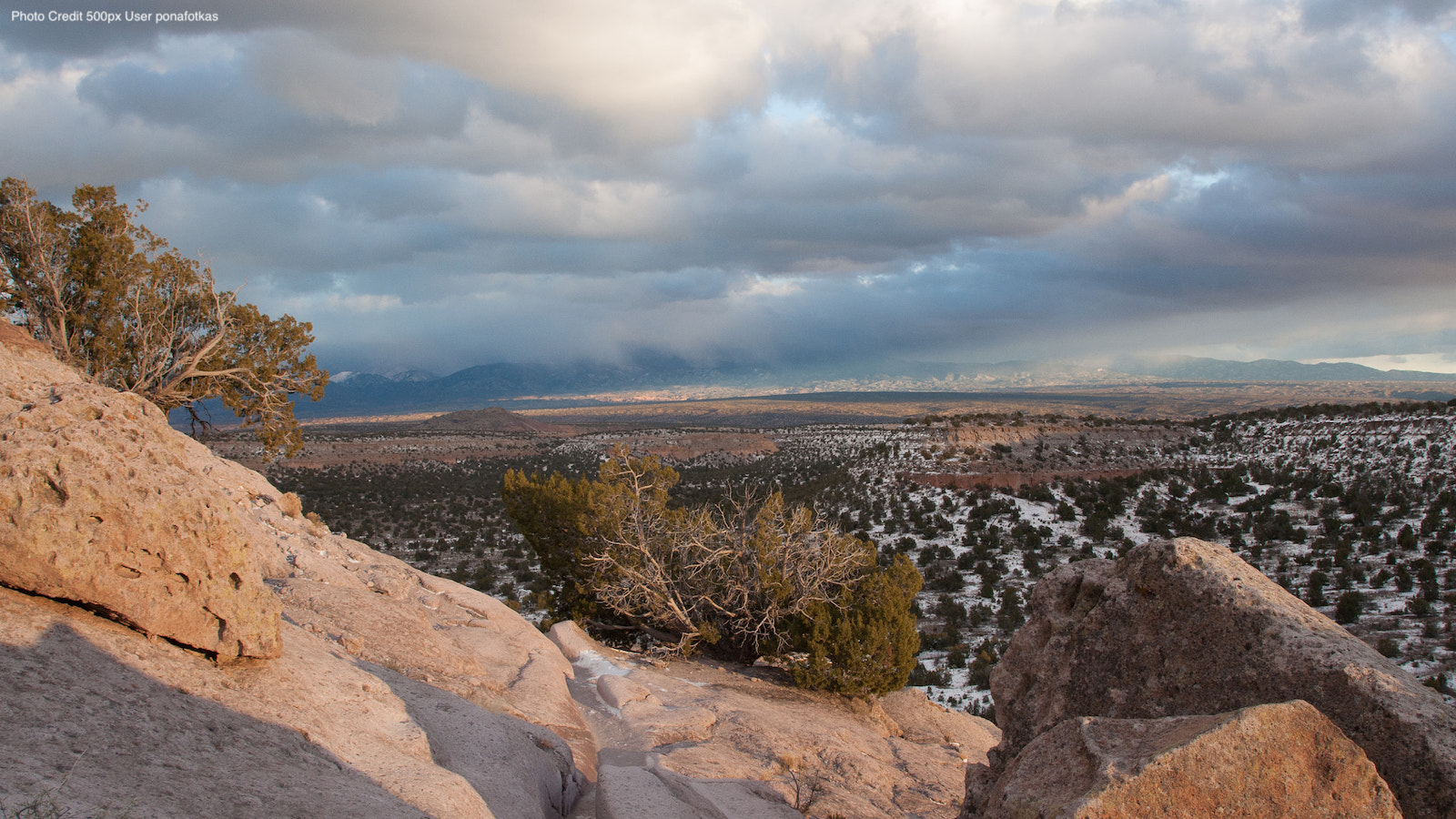 View of landscape in Pueblo Pojoaque, New Mexico