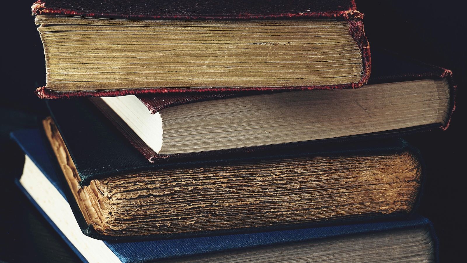 Stacked hardcover books