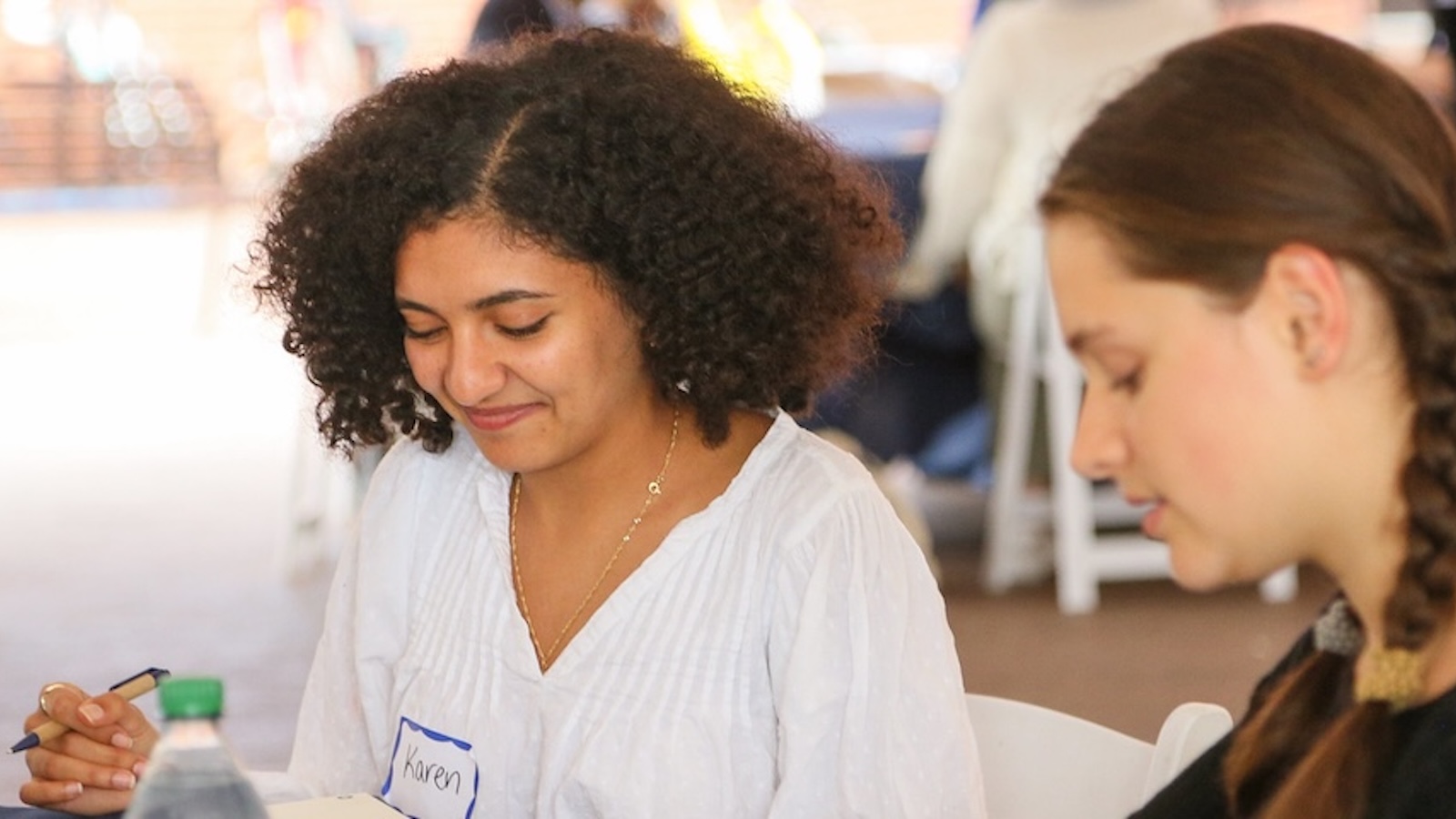 Students studying together in Red Square