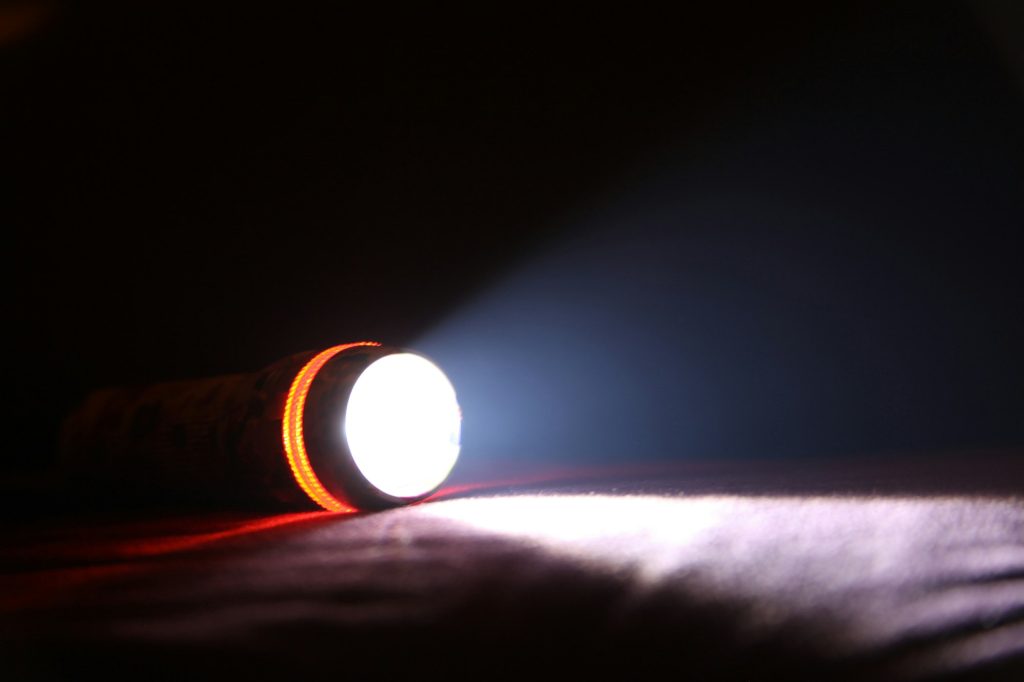 Light Beam from Electric Flashlight