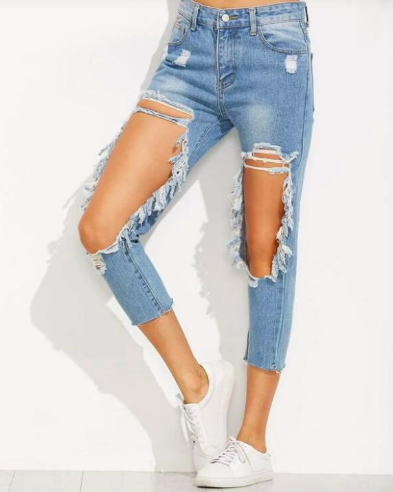 jeans with giant holes
