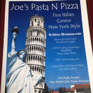 Joes Pasta N Pizza logo