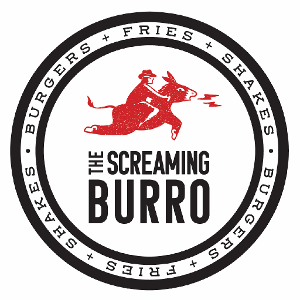 Logo for Screaming Burro Burgers + Fries + Shakes
