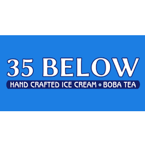 Logo for 35 Below Handcrafted Ice Cream and Boba Tea