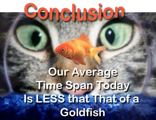 CONCLUSION - The average attention span Today Is less than that of a Goldfish.
