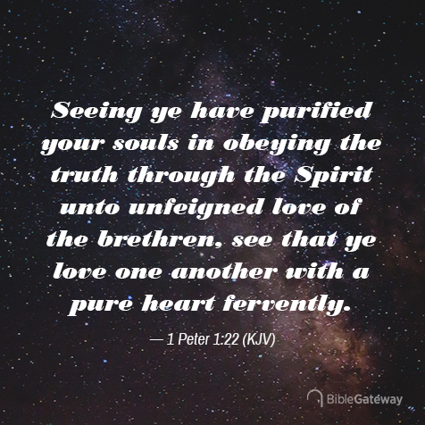 1 Peter 1:22 on Bible Gateway.