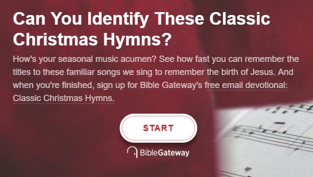Take the Bible Gateway Christmas Hymns Quiz - Bible Gateway Blog