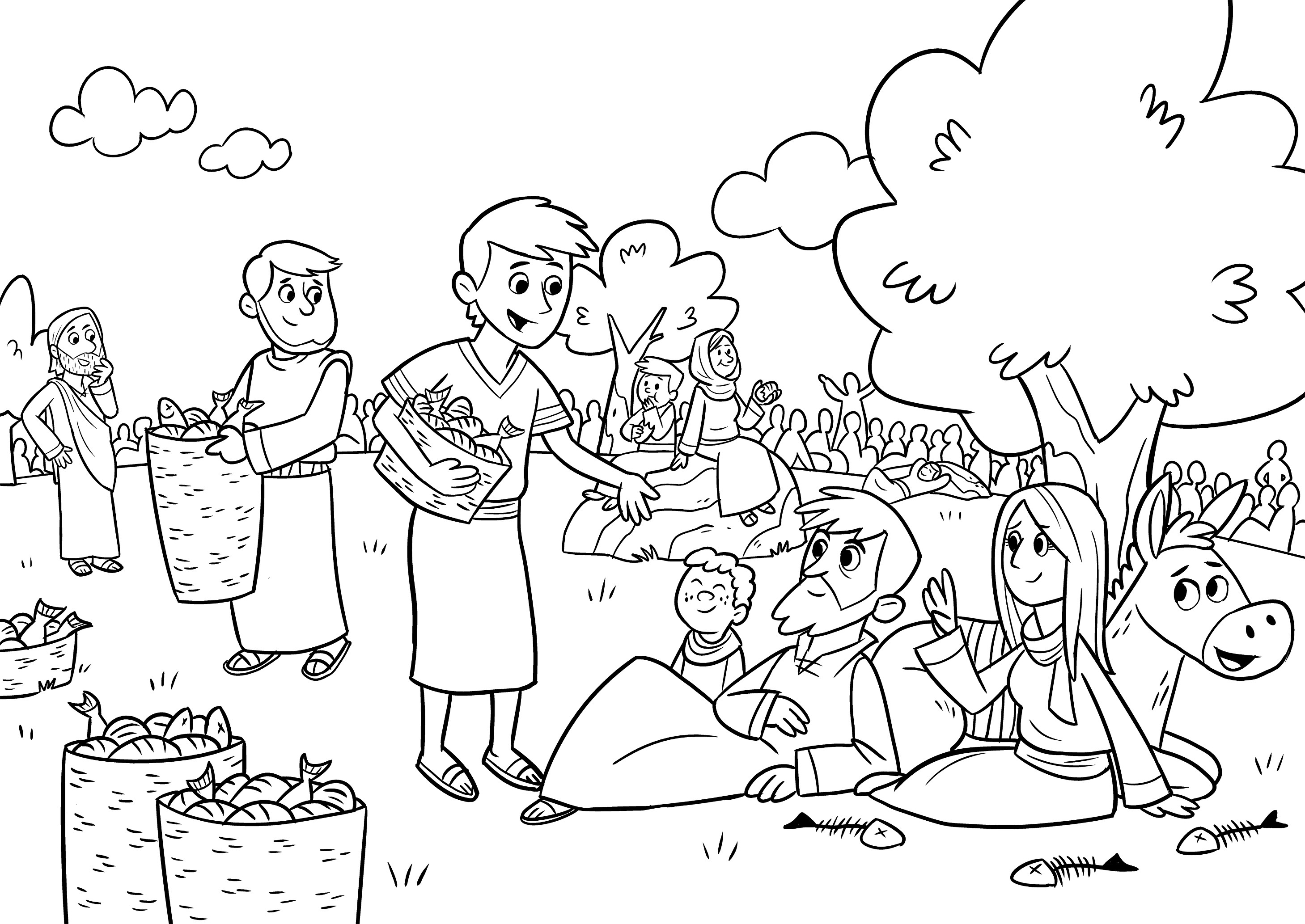 View More Coloring Sheets Download - Coloring Sheets Of Jesus Feeding 5000