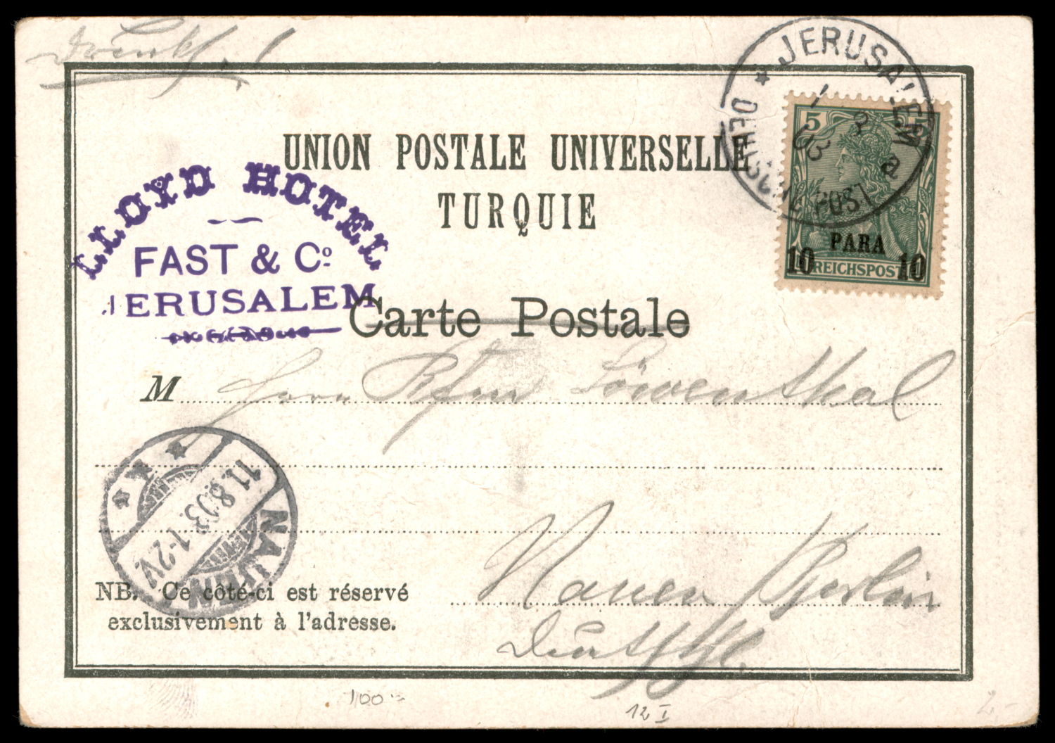 Lot 195 - Templers in Eretz Israel Palestine - ISRASTAMPS Auction #5 Lot 195 - Templers in Eretz Israel Palestine - ISRASTAMPS Auction #5