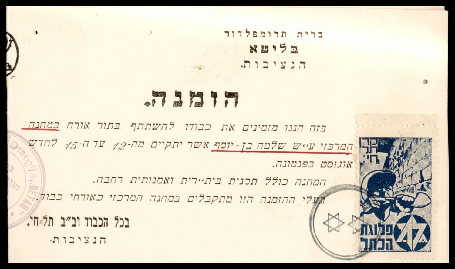 Lot 36 - Revisionists & Tel Chai Fund רביזיוניסטים וקרן תל חי -  ISRASTAMPS  Auction #8 Special summer sale - nearly everything up to $ 10 !!!