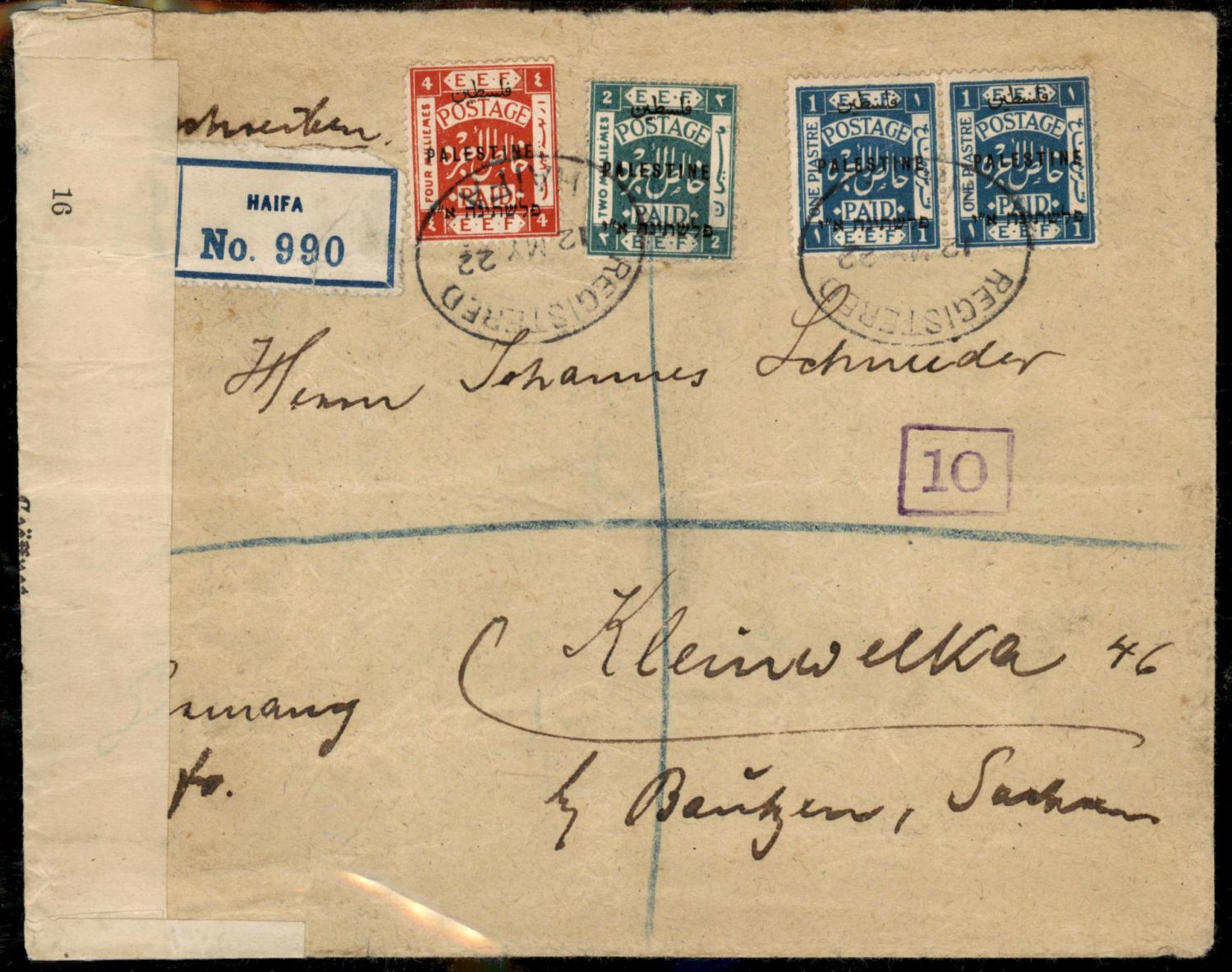 Lot 734 - British Palestine 1918 - 1948 Postal History & Covers ארץ ישראל פלשתינה 1918 - 1948 מעטפות ותולדות הדאר - ISRASTAMPS Auction #8 Special summer sale - nearly everything up to $ 10 !!! Lot 734 - British Palestine 1918 - 1948 Postal History & Covers ארץ ישראל פלשתינה 1918 - 1948 מעטפות ותולדות הדאר - ISRASTAMPS Auction #8 Special summer sale - nearly everything up to $ 10 !!!