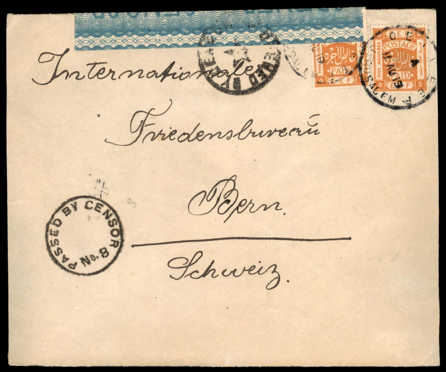 Lot 736 - British Palestine 1918 - 1948 Postal History & Covers ארץ ישראל פלשתינה 1918 - 1948 מעטפות ותולדות הדאר - ISRASTAMPS Auction #8 Special summer sale - nearly everything up to $ 10 !!! Lot 736 - British Palestine 1918 - 1948 Postal History & Covers ארץ ישראל פלשתינה 1918 - 1948 מעטפות ותולדות הדאר - ISRASTAMPS Auction #8 Special summer sale - nearly everything up to $ 10 !!!