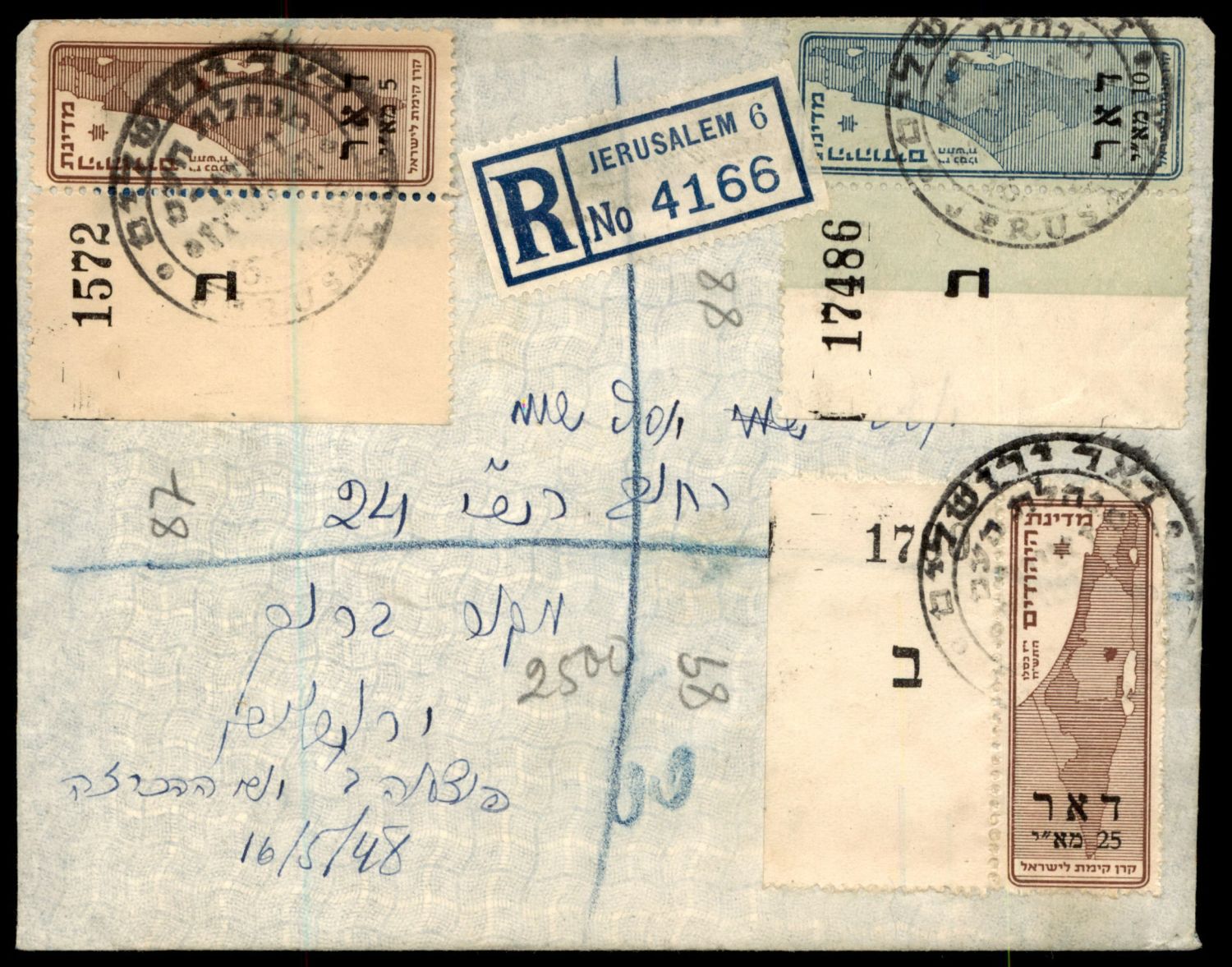 Lot 791 - Israel 1948 Interim Period Covers ישראל 1948 תקופת מנהלת העם -  ISRASTAMPS  Auction #8 Special summer sale - nearly everything up to $ 10 !!!