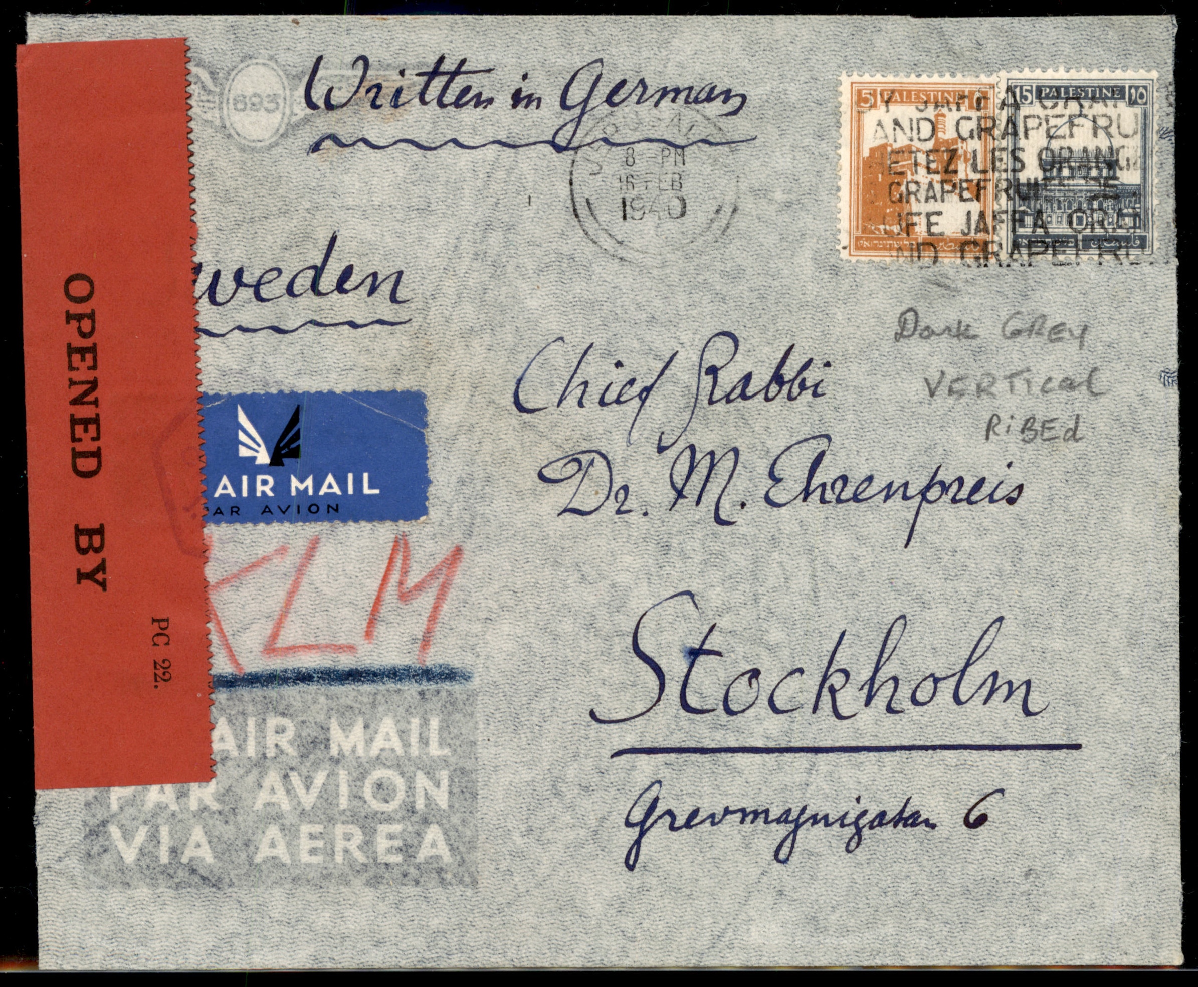 Lot 223 - British Palestine 1918 - 1948 Postal History & Covers - ISRASTAMPS Auction 13 Lot 223 - British Palestine 1918 - 1948 Postal History & Covers - ISRASTAMPS Auction 13