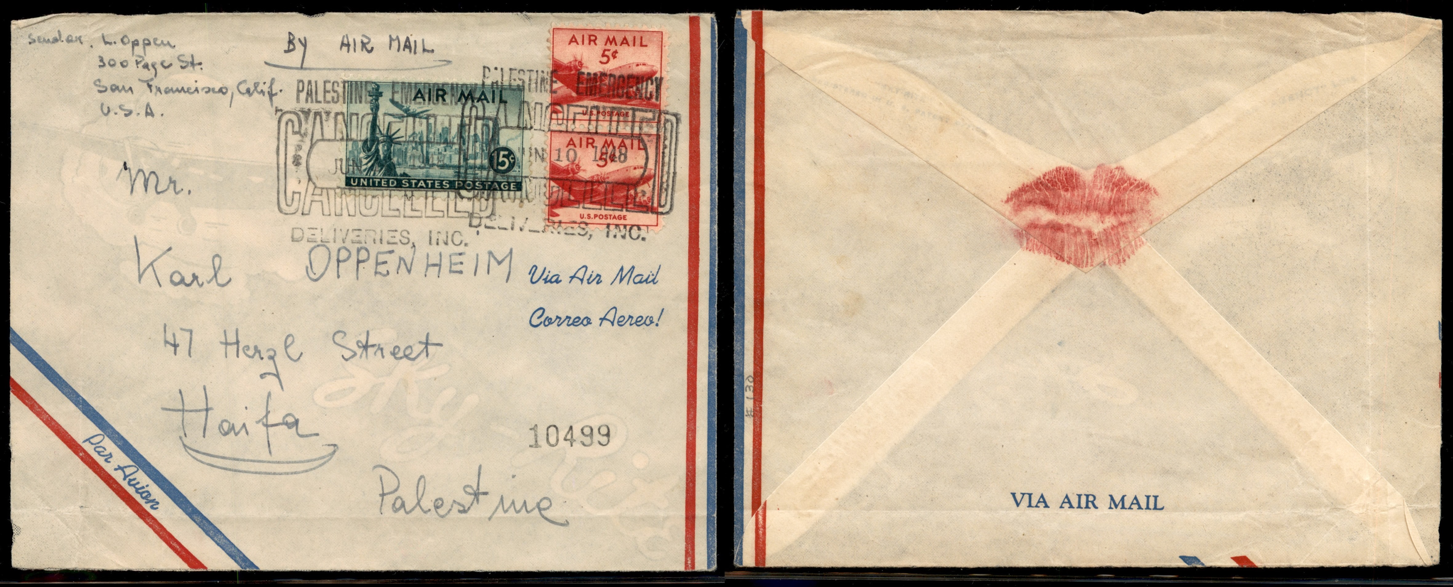 Lot 235 - British Palestine 1918 - 1948 Postal History & Covers - ISRASTAMPS Auction 13 Lot 235 - British Palestine 1918 - 1948 Postal History & Covers - ISRASTAMPS Auction 13