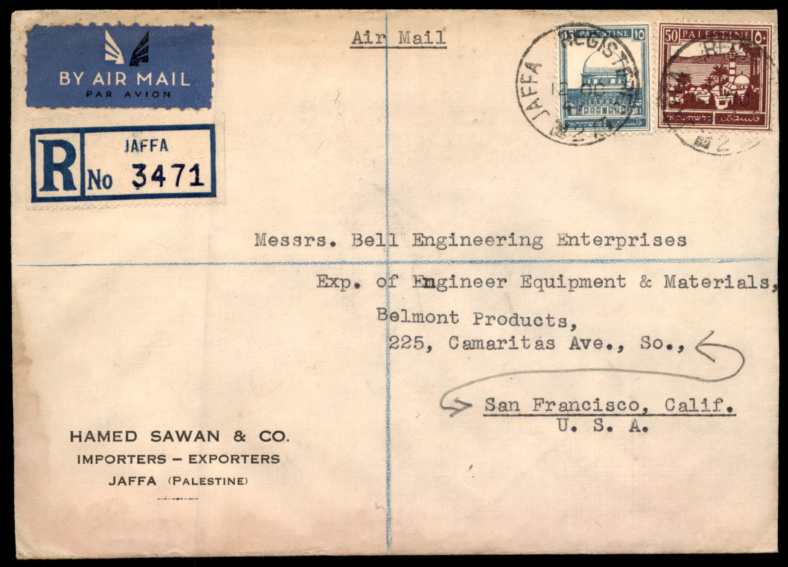 Lot 238 - British Palestine 1918 - 1948 Postal History & Covers - ISRASTAMPS Auction 13 Lot 238 - British Palestine 1918 - 1948 Postal History & Covers - ISRASTAMPS Auction 13