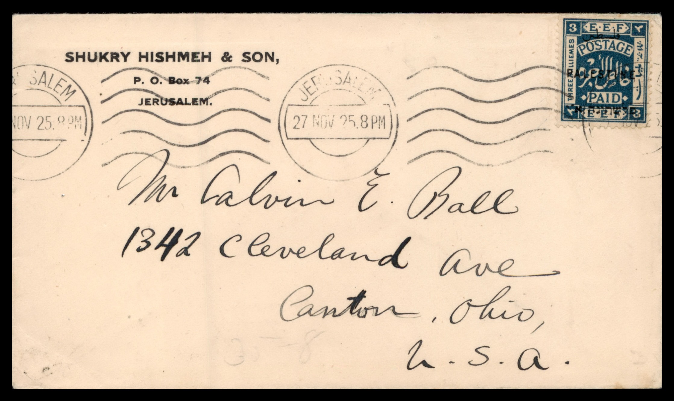 Lot 240 - British Palestine 1918 - 1948 Postal History & Covers - ISRASTAMPS Auction 13 Lot 240 - British Palestine 1918 - 1948 Postal History & Covers - ISRASTAMPS Auction 13