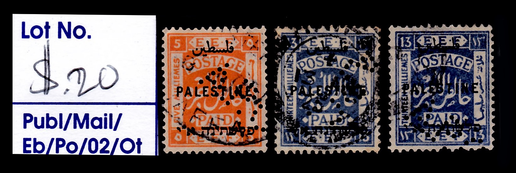 Lot 285 - British Palestine 1918 - 1948 Stamps and Varieties - ISRASTAMPS Auction 13 Lot 285 - British Palestine 1918 - 1948 Stamps and Varieties - ISRASTAMPS Auction 13