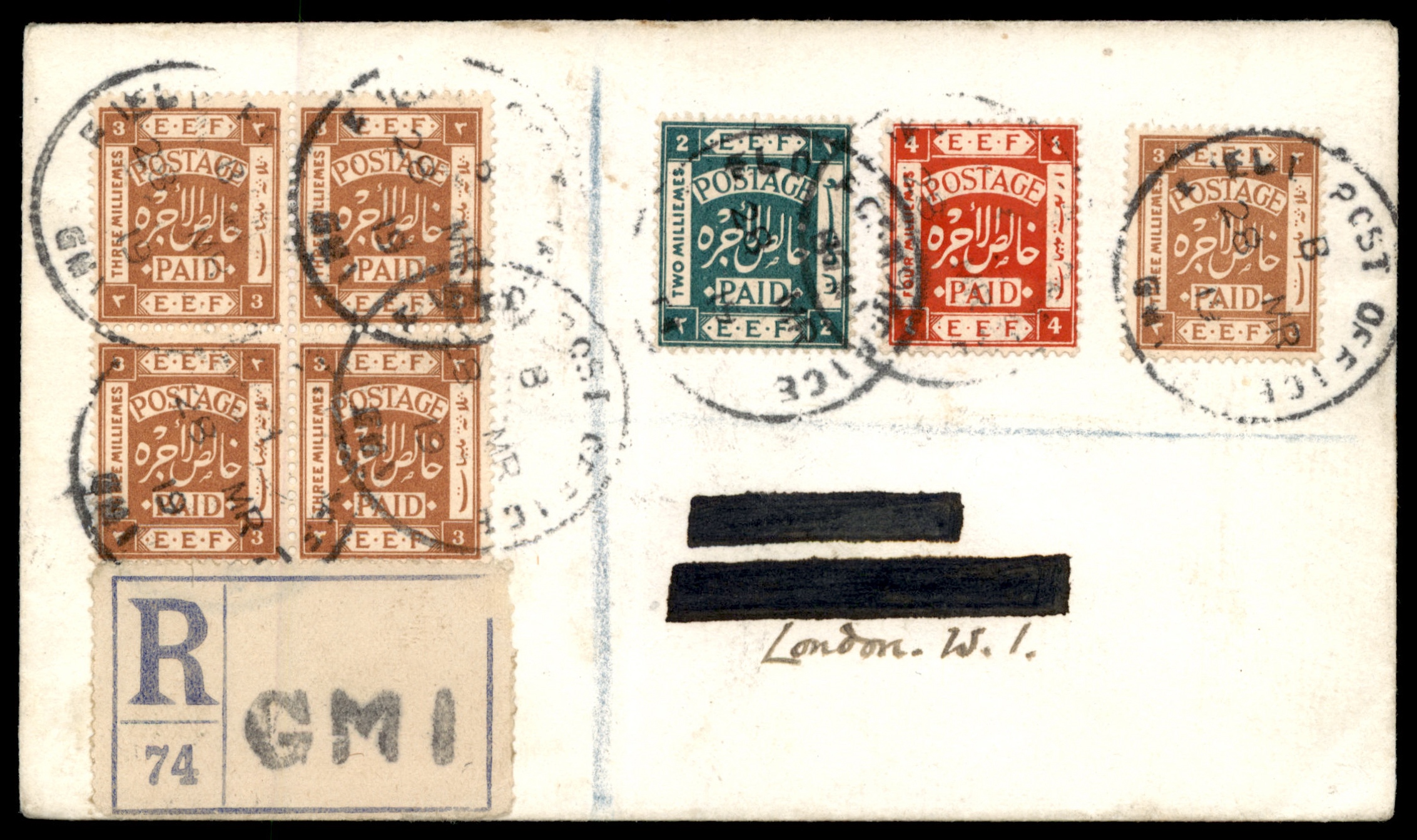 Lot 256 - British Palestine 1918 - 1948 Postal History & Covers - ISRASTAMPS Auction 13 Lot 256 - British Palestine 1918 - 1948 Postal History & Covers - ISRASTAMPS Auction 13