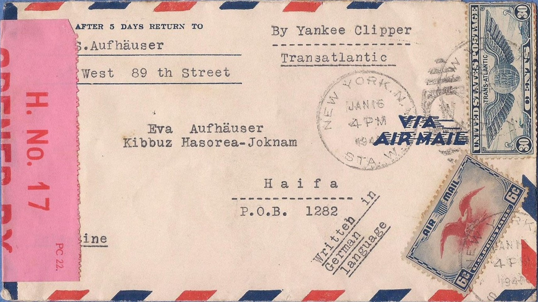 Lot 181 - Postal History in Eretz Israel - British Mandate - King David Auctions King David Auctions Auction 165 Lot 181 - Postal History in Eretz Israel - British Mandate - King David Auctions King David Auctions Auction 165
