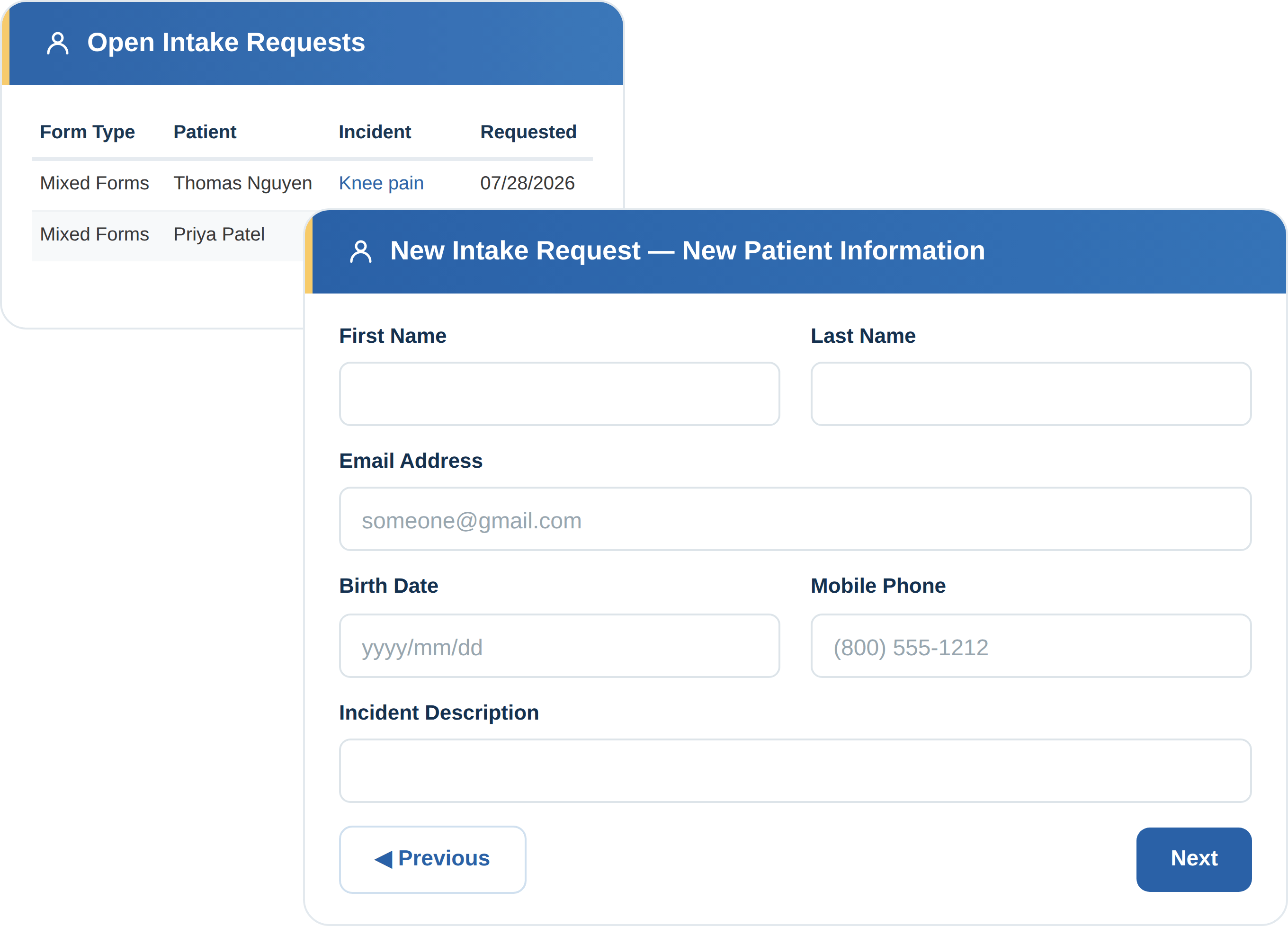 Digital patient intake software in TurboPT