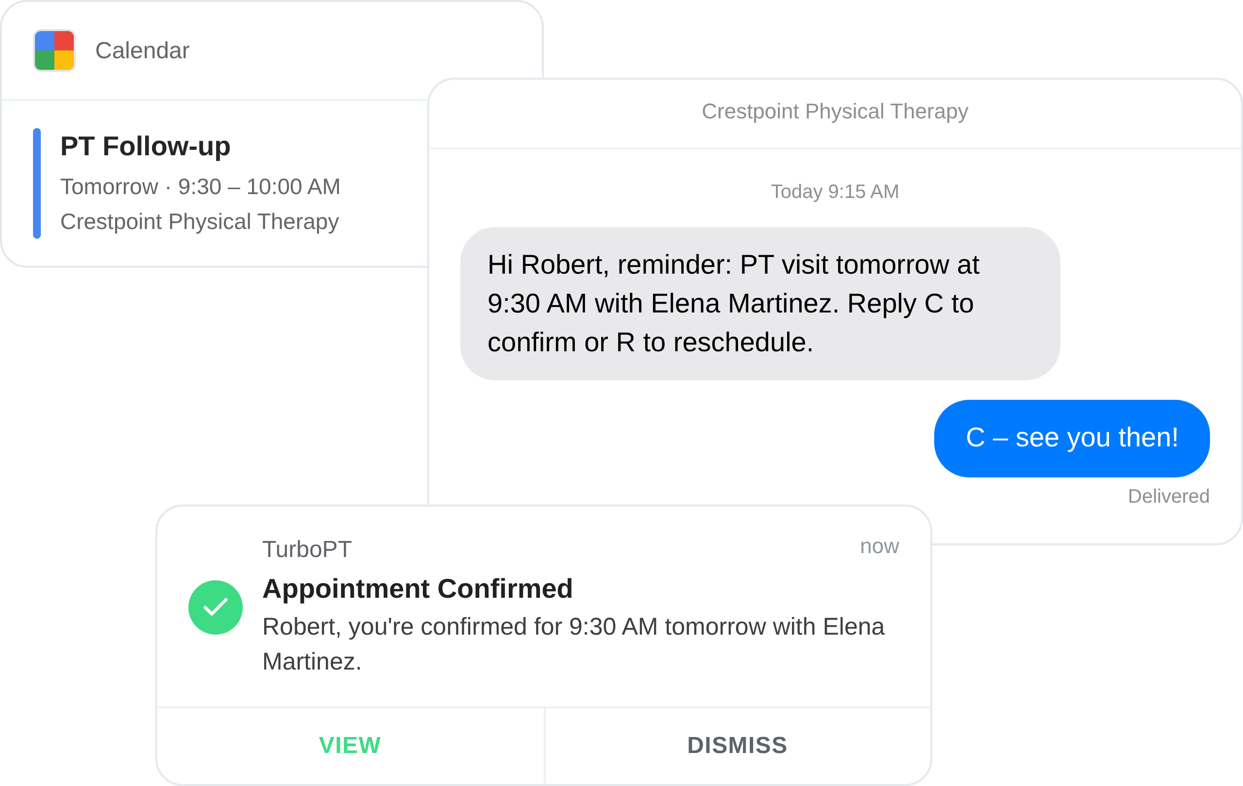Appointment reminder software in TurboPT