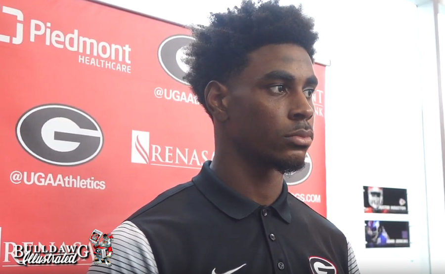 Matt Landers during Wednesday post-practice player interviews