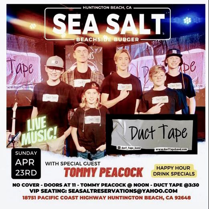 Duct Tape Huntington Beach Tickets, Seasalt Beachside Burger Apr 23
