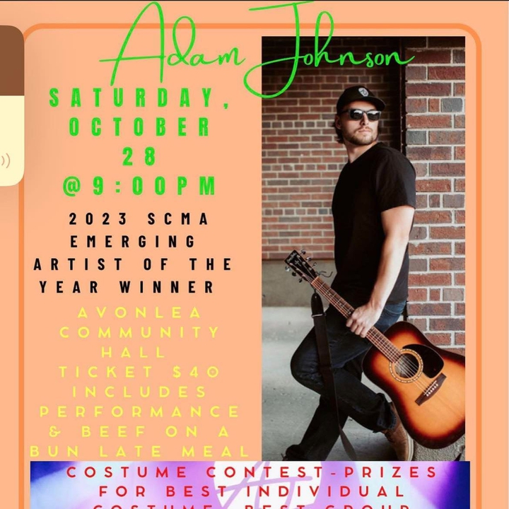 Billets pour Adam Johnson Avonlea, Avonlea Community Hall 28 octobre
