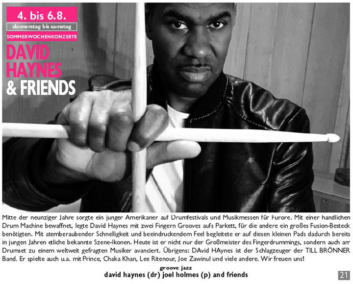 Bandsintown David Haynes Tickets ATrane, Aug 04, 2016