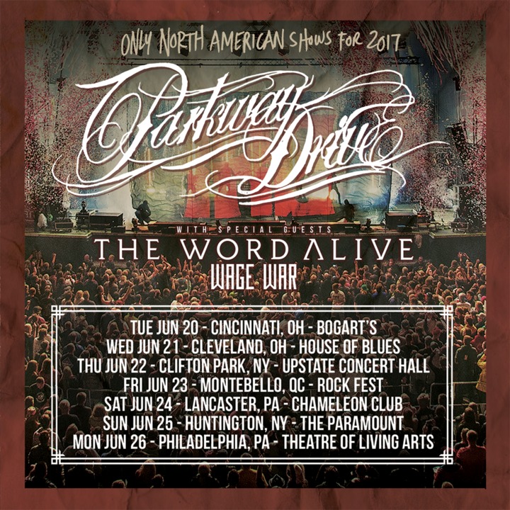 Bandsintown Parkway Drive Tickets The Paramount, {eventStartTime}